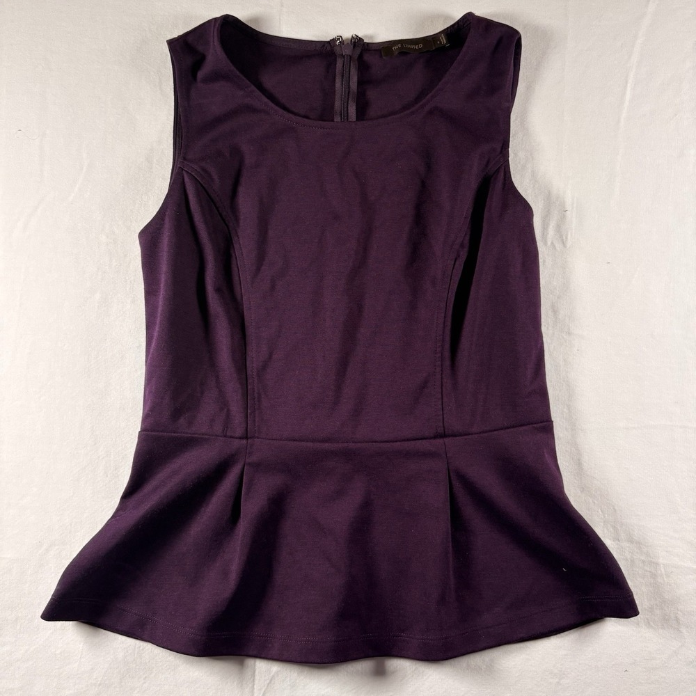 Y2K THE LIMITED PEPLUM TOP SLEEVELESS PURPLE SIZE SMALL